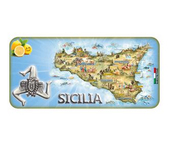 MAGN. SICILIA MAPPA CON INSERTO COD.1315-7 - Souvenir Smeraldi Souvenir  Smeraldi Edizioni Palermo Ingrosso Sicilia